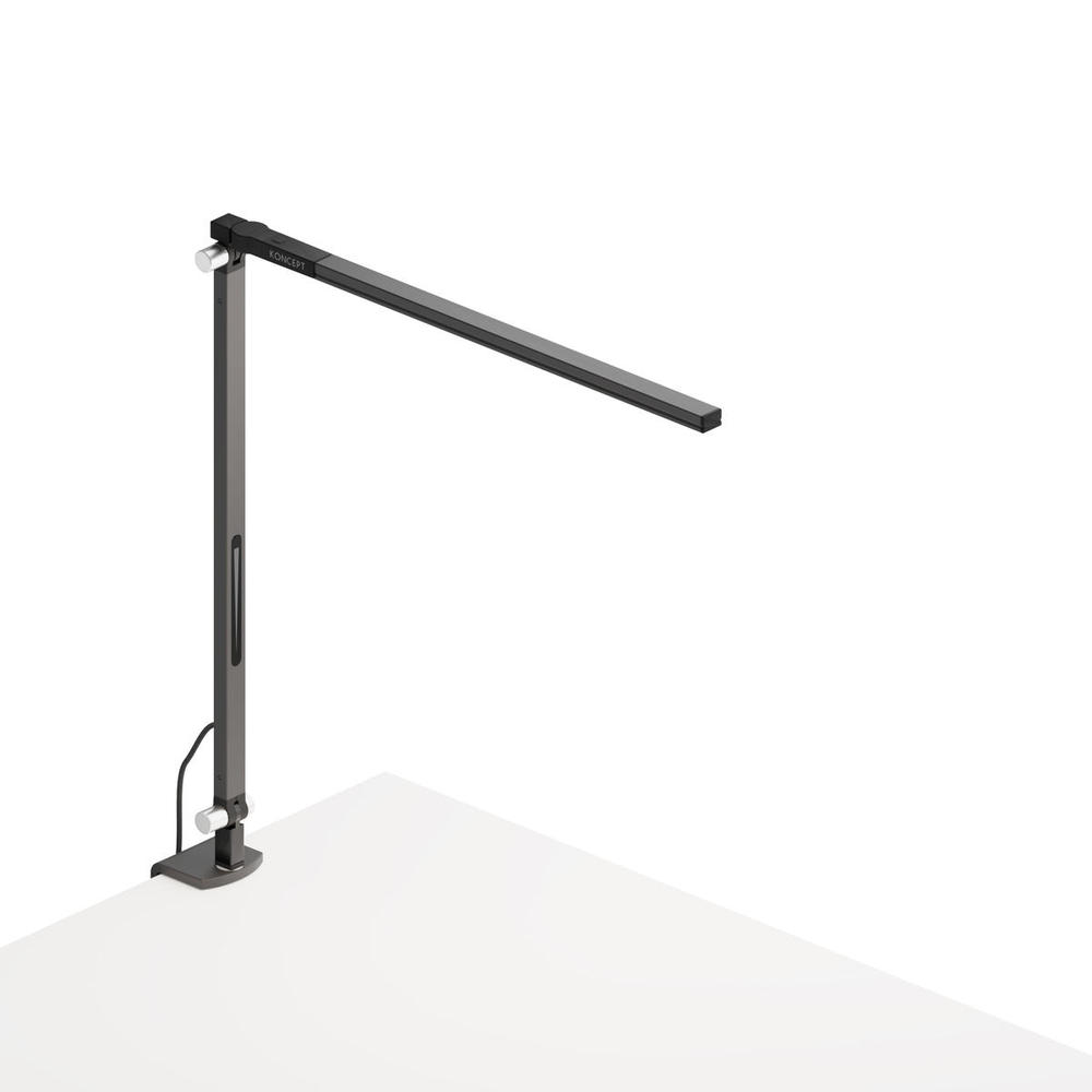 Z-Bar Solo mini Desk Lamp with one-piece desk clamp (Cool Light; Metallic Black)
