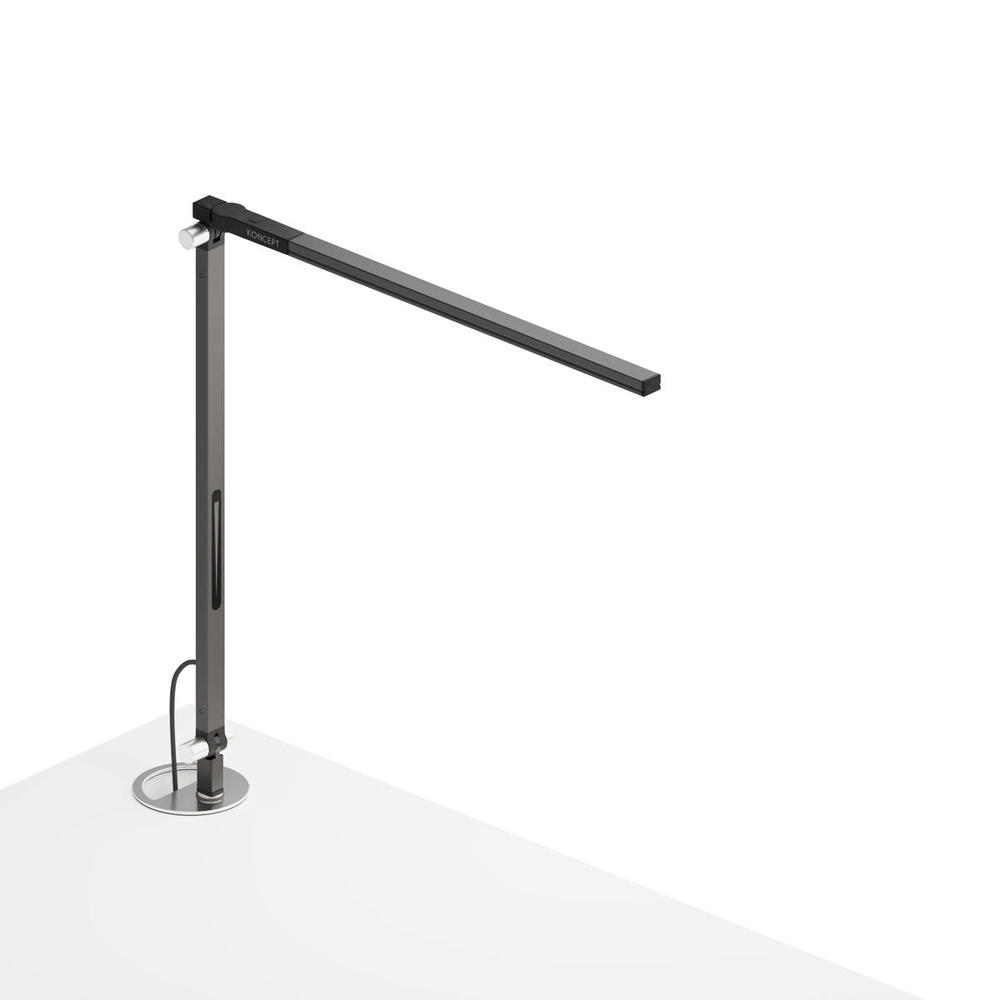 Z-Bar Solo mini Desk Lamp with grommet mount (Cool Light; Metallic Black)