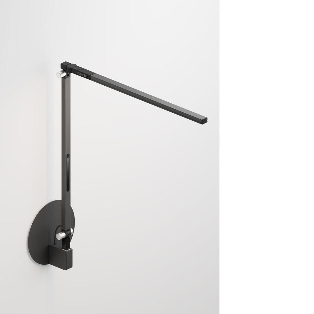 Z-Bar Solo mini Desk Lamp with hardwire wall mount (Cool Light; Metallic Black)