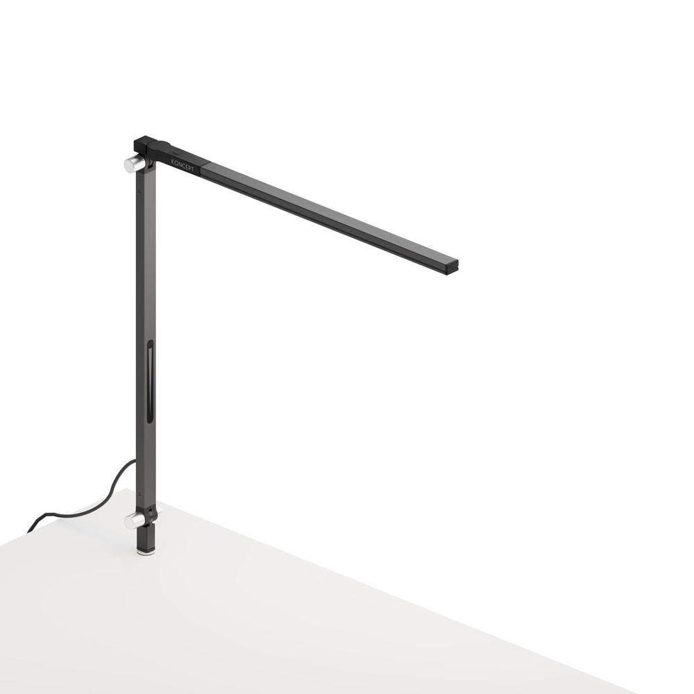 Z-Bar Solo mini Desk Lamp with through-table mount (Cool Light; Metallic Black)