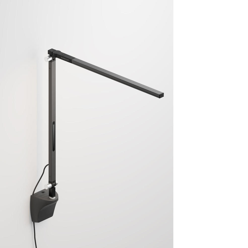 Z-Bar Solo mini Desk Lamp with wall mount (Cool Light; Metallic Black)