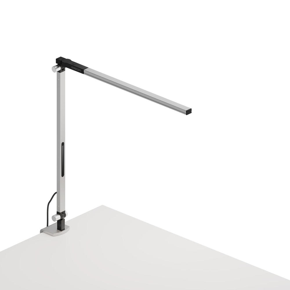 Z-Bar Solo mini Desk Lamp with two-piece desk clamp (Cool Light; Silver)