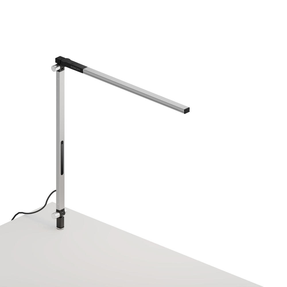 Z-Bar Solo mini Desk Lamp with through-table mount (Cool Light; Silver)