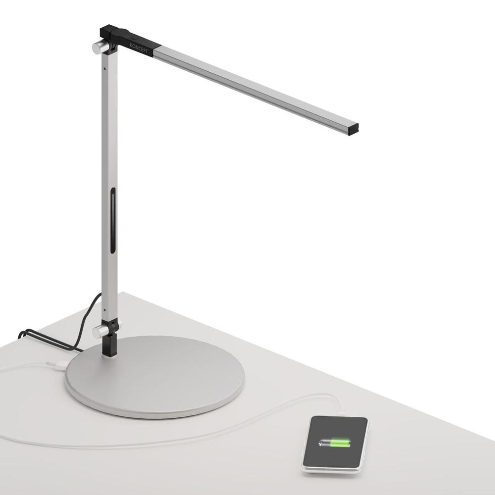 Z-Bar Solo mini Desk Lamp with USB base (Cool Light; Silver)