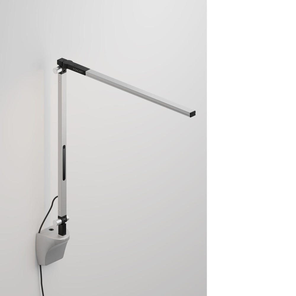 Z-Bar Solo mini Desk Lamp with wall mount (Cool Light; Silver)