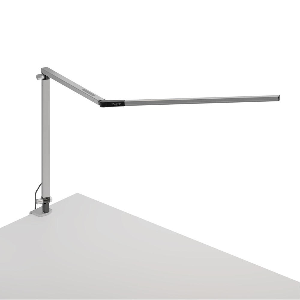 Z-Bar Desk Lamp with two-piece desk clamp (Warm Light, Silver)