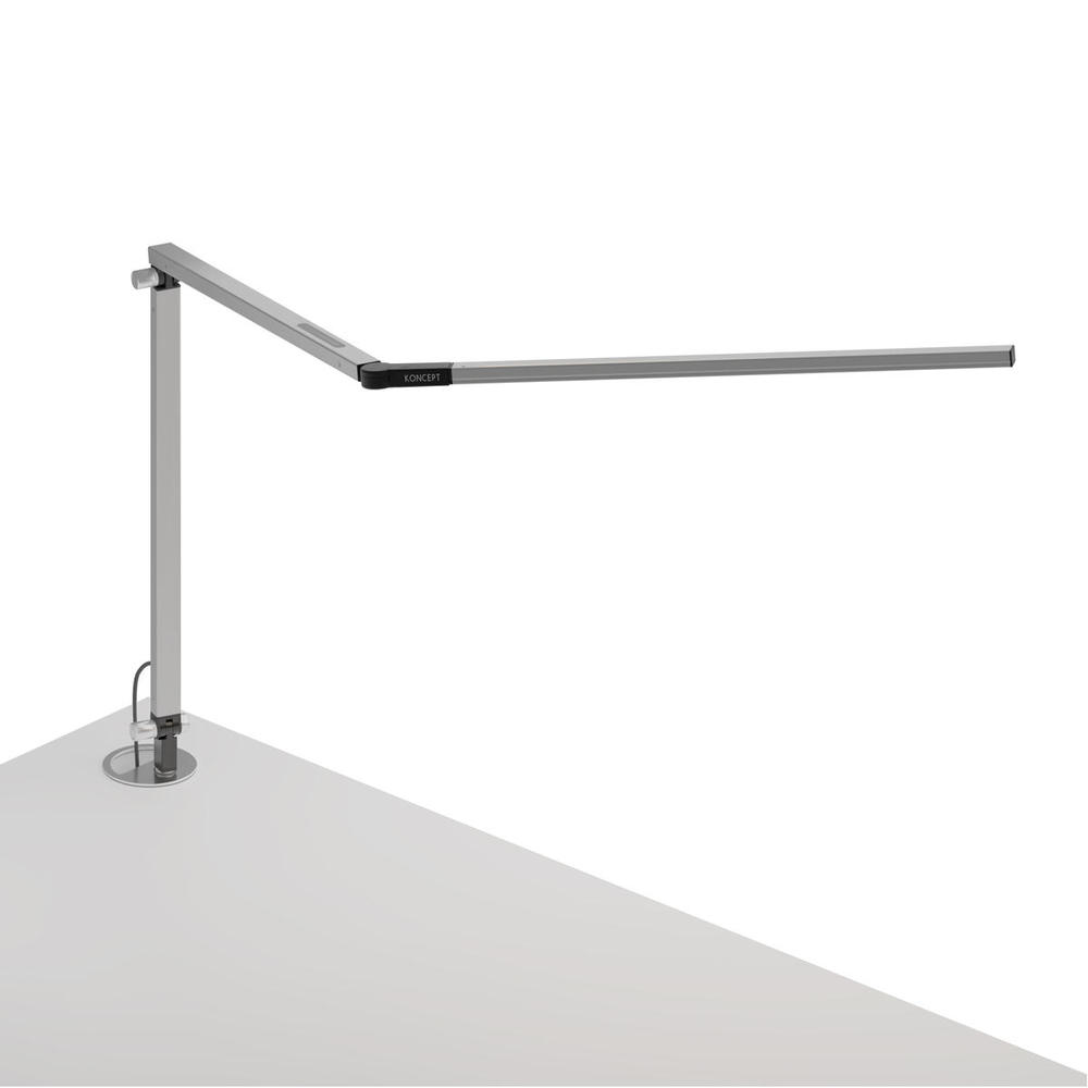 Z-Bar Desk Lamp with grommet mount (Cool Light, Silver)