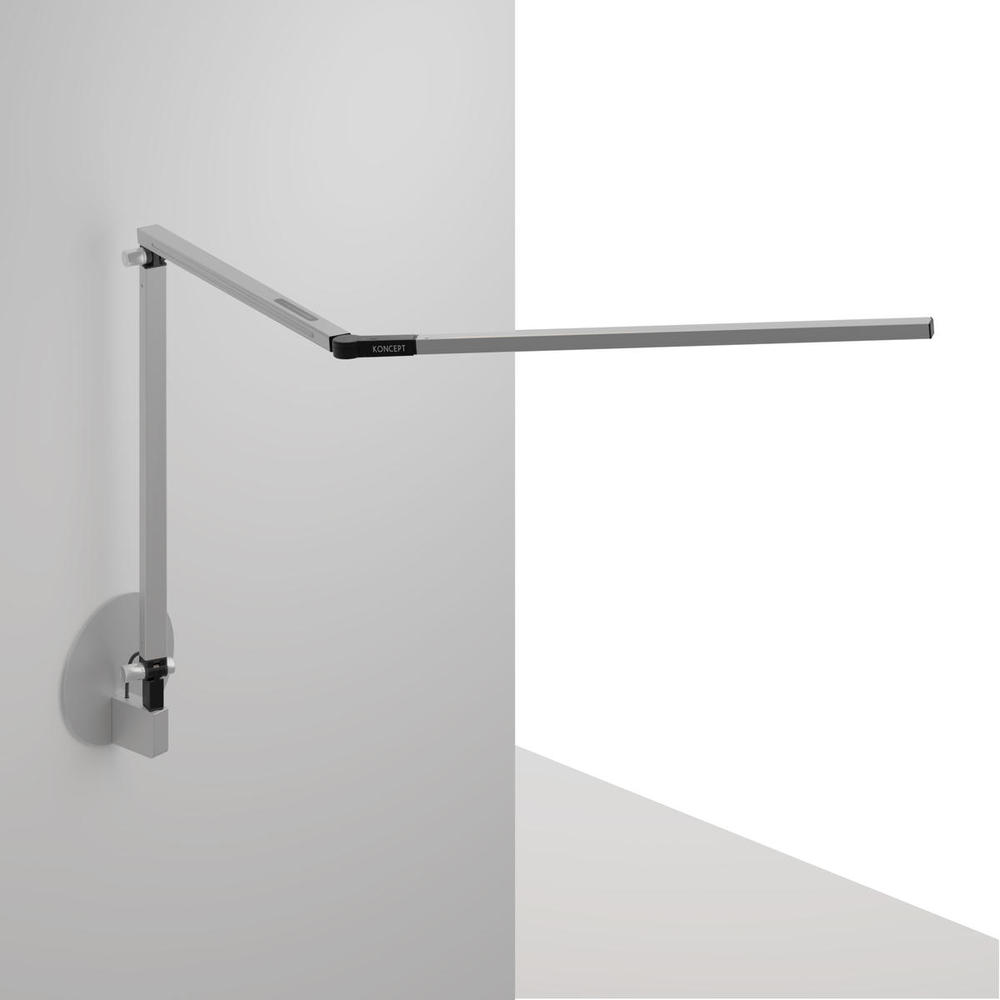 Z-Bar Desk Lamp with hardwire wall mount (Cool Light, Silver)