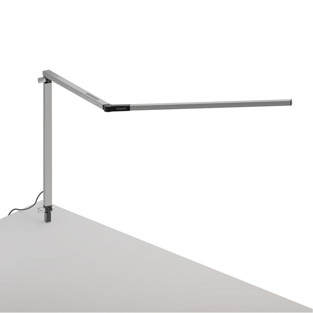 Z-Bar Desk Lamp with through-table mount (Cool Light; Silver)