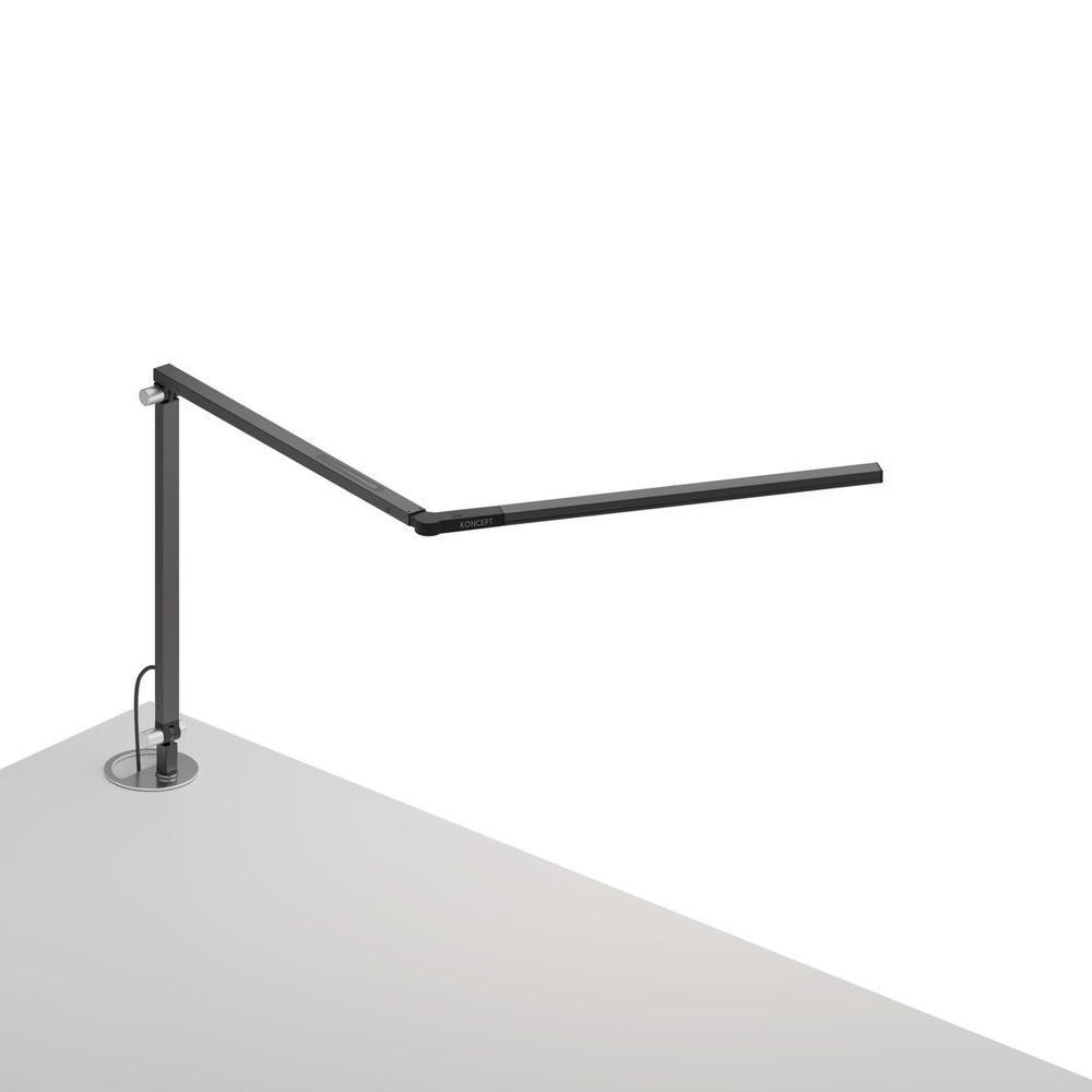 Z-Bar mini Desk Lamp with with grommet mount (Cool Light; Metallic Black)