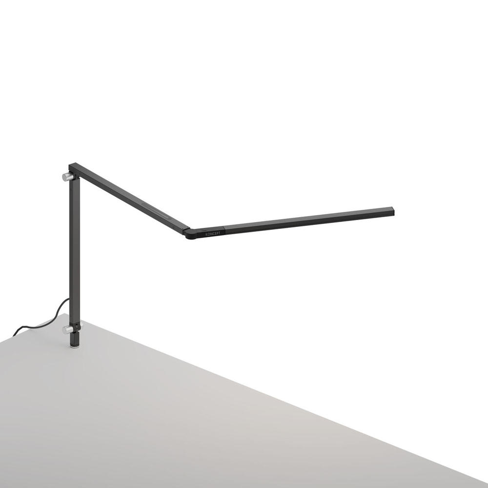 Z-Bar mini Desk Lamp with with through-table mount (Cool Light; Metallic Black)