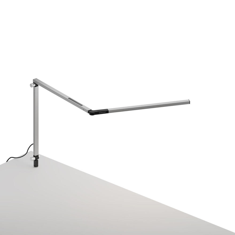 Z-Bar mini Desk Lamp with through-table mount (Cool Light; Silver)