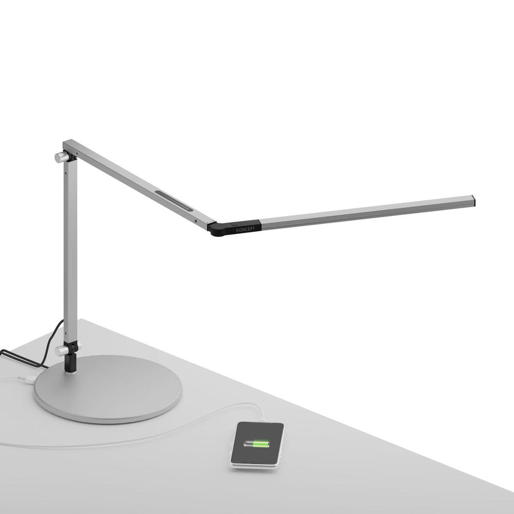 Z-Bar mini Desk Lamp with USB Base (Cool Light; Silver)