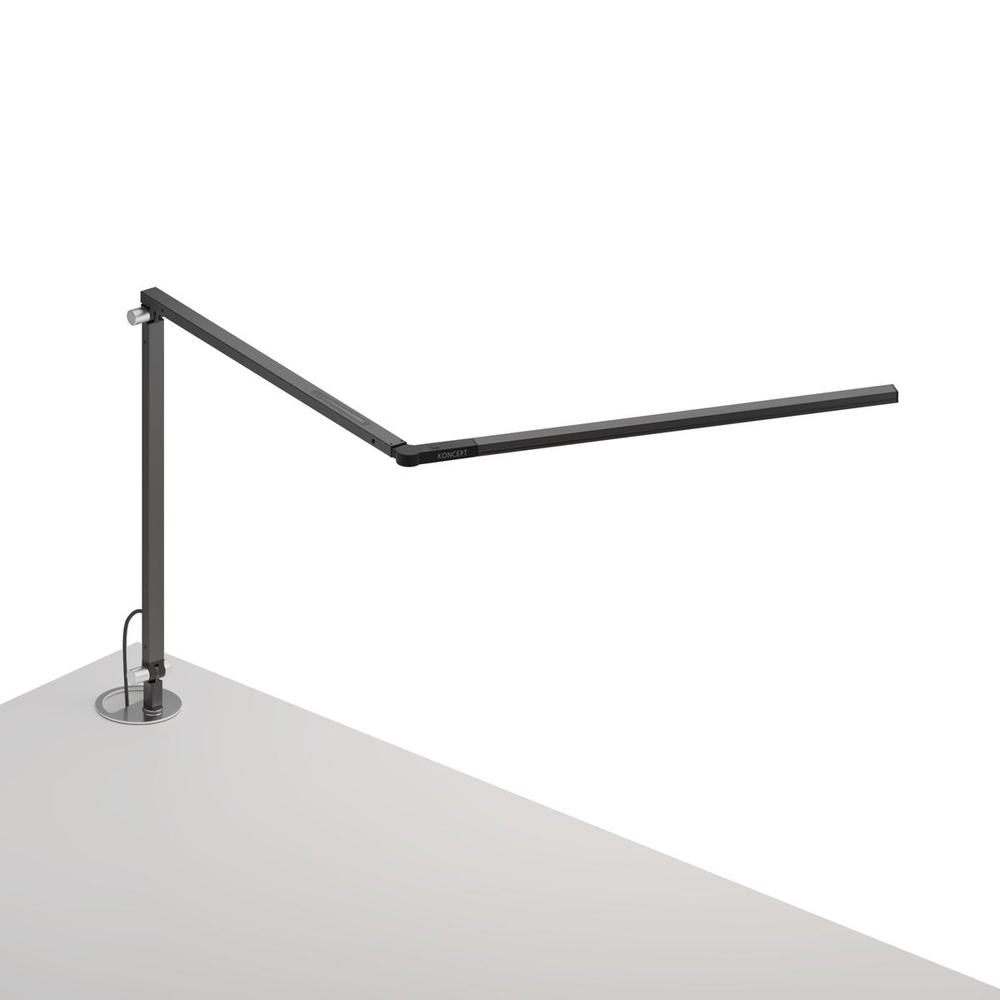 Z-Bar slim Desk Lamp with grommet mount (Cool Light; Metallic Black)