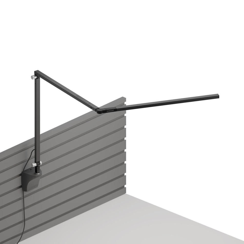 Z-Bar slim Desk Lamp with slatwall mount (Cool Light; Metallic Black)