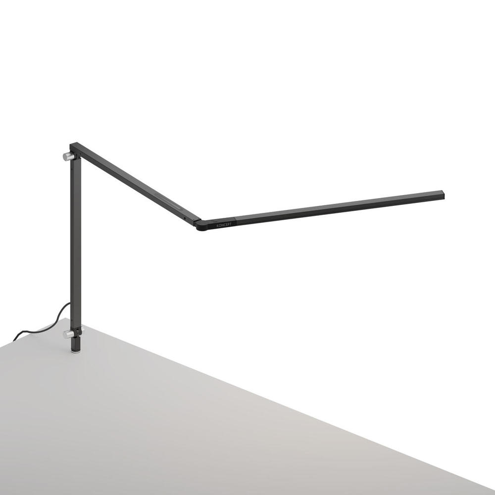 Z-Bar slim Desk Lamp with through-table mount (Cool Light; Metallic Black)