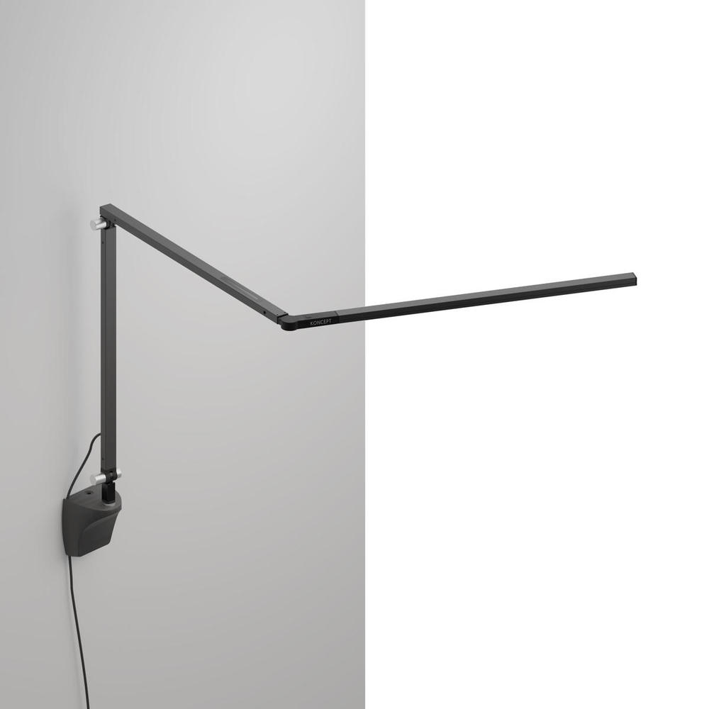 Z-Bar slim Desk Lamp with wall mount (Cool Light; Metallic Black)