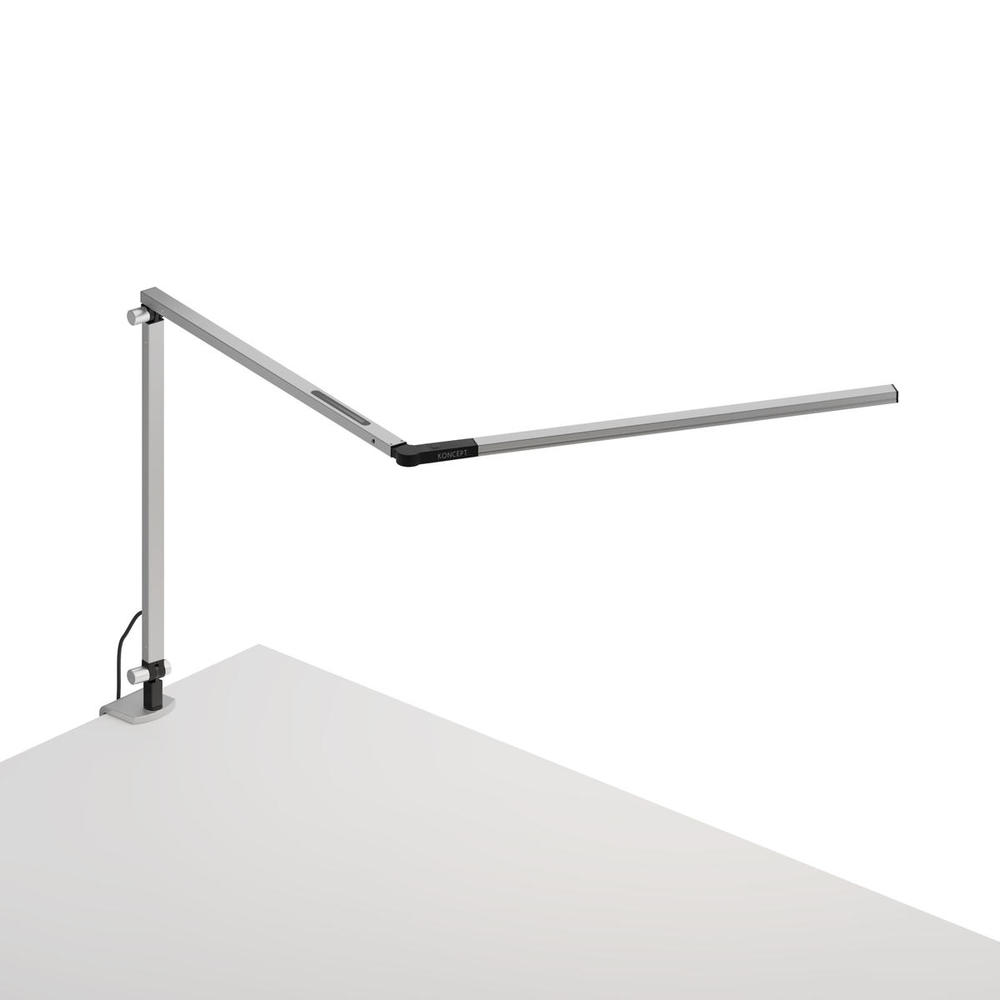 Z-Bar slim Desk Lamp with two-piece desk clamp (Warm Light; Silver)