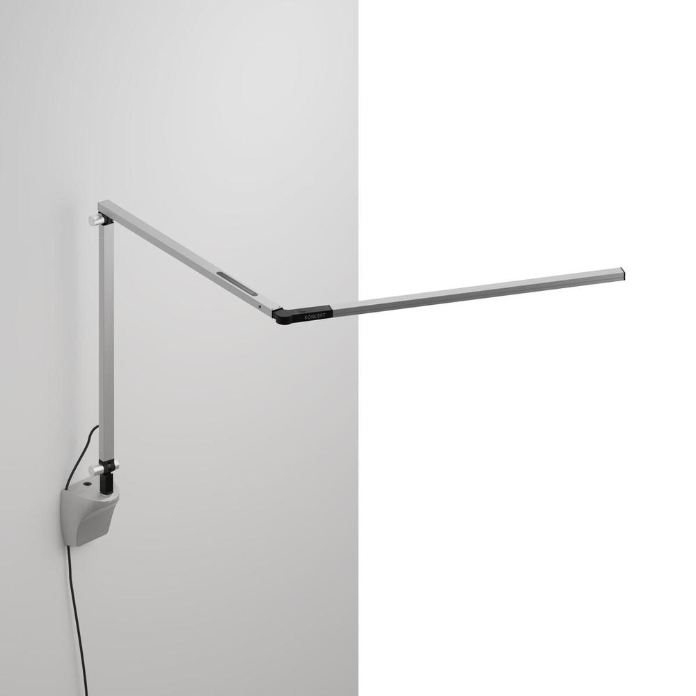 Z-Bar slim Desk Lamp with wall mount (Warm Light; Silver)