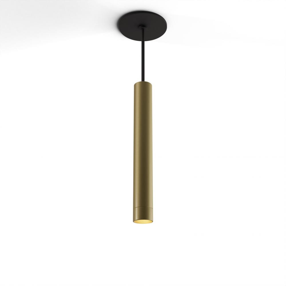 Combi Pendant 12" Single Unit Brass with Matte Black Canopy, Suspension / Flush Mount 2-in-1