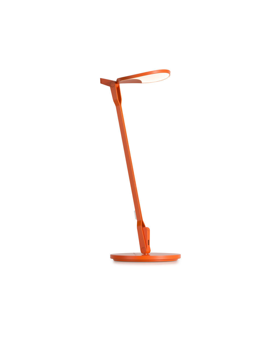 Splitty (Warm Light) (Matte Orange) with Desk Base