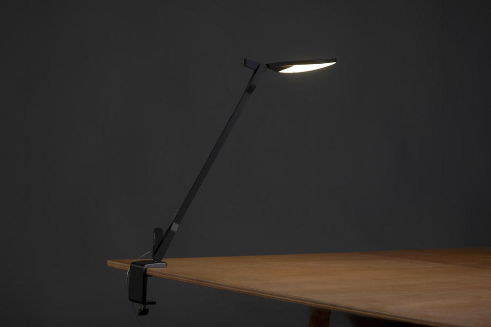 Splitty (Warm Light) (Matte Black) with 2-Piece Desk Clamp