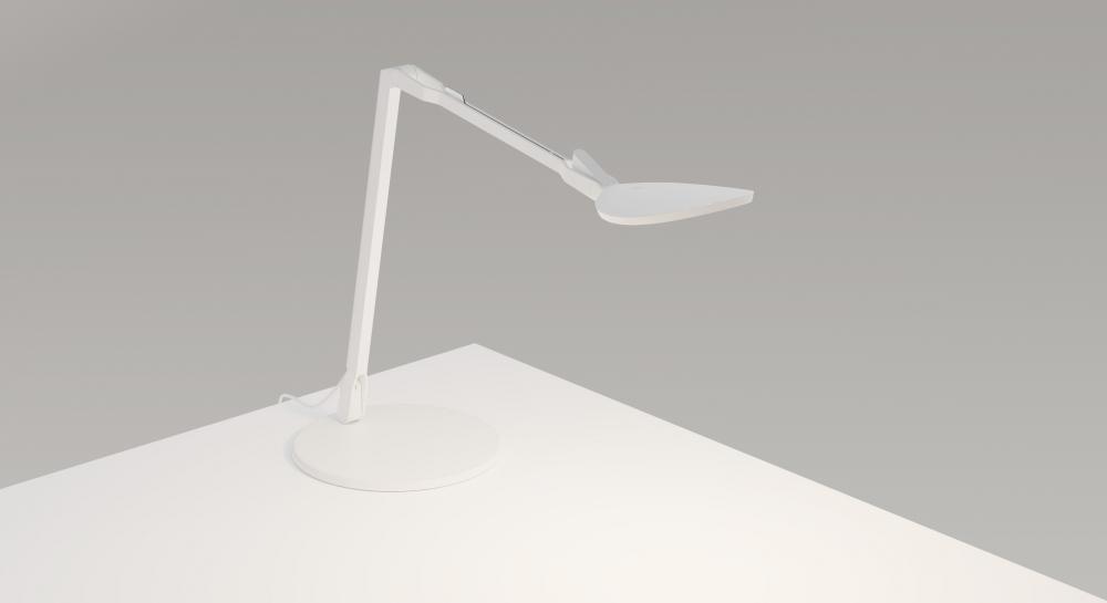 Splitty Reach (Warm Light) (Matte White) with Desk Base