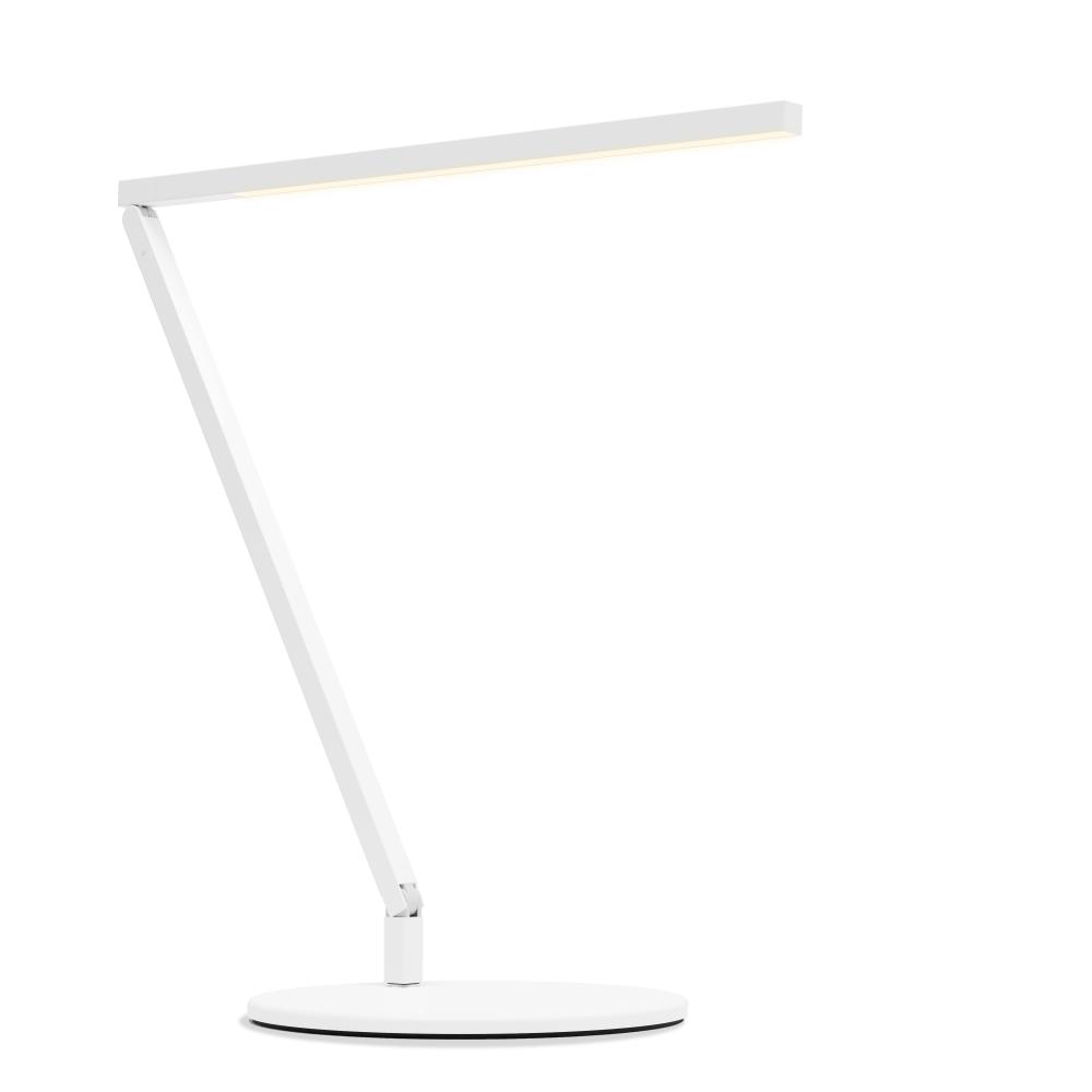 Z-Bar Solo Desk Lamp Gen 4 (Warm Light; Matte White) with Desk Base