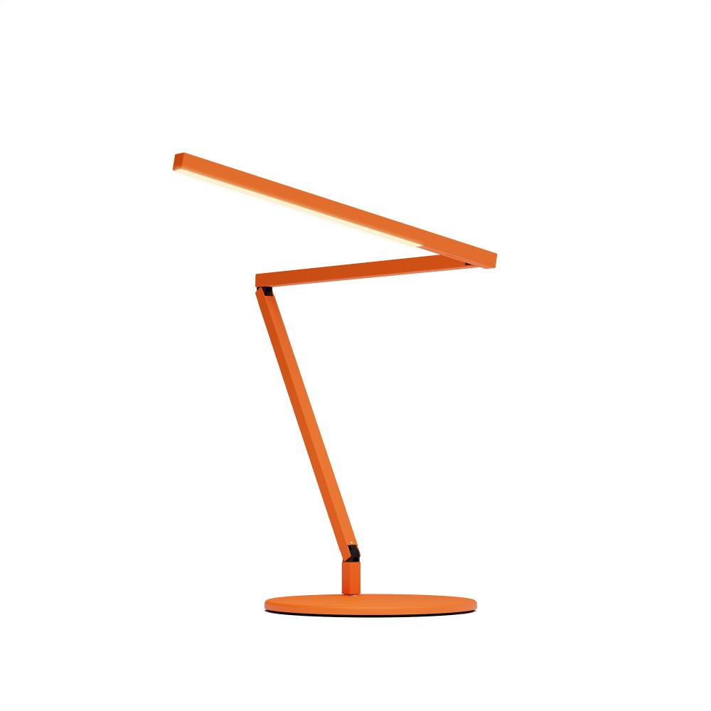 Z-Bar Mini Desk Lamp Gen 4 (Warm Light; Matte Orange) with Desk Base