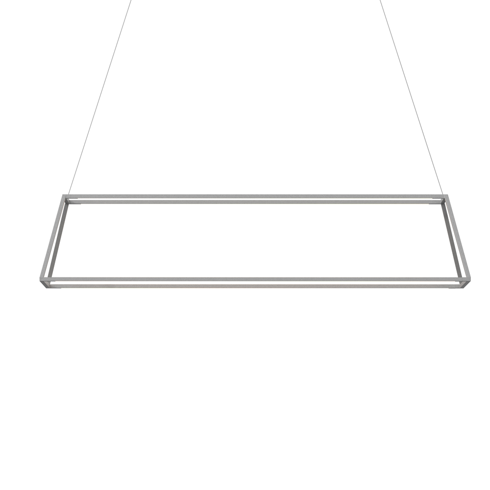 Z-Bar Pendant Rise Large Rectangle, Soft Warm, Silver, 56" x 14" x 12"
