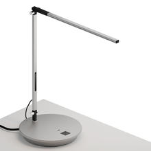 Koncept Inc AR1000-WD-SIL-PWD - Z-Bar Solo Desk Lamp with power base (USB and AC outlets) (Warm Light; Silver)