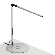 Koncept Inc AR1000-WD-SIL-QCB - Z-Bar Solo Desk Lamp with wireless charging Qi base (Warm Light; Silver)