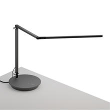 Koncept Inc AR3000-WD-MBK-PWD - Z-Bar Desk Lamp with power base (USB and AC outlets) (Warm Light, Metallic Black)