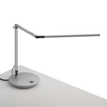 Koncept Inc AR3000-WD-SIL-PWD - Z-Bar Desk Lamp with power base (USB and AC outlets) (Warm Light, Silver)