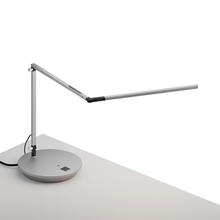 Koncept Inc AR3200-WD-SIL-PWD - Z-Bar slim Desk Lamp with power base (USB and AC outlets) (Warm Light; Silver)