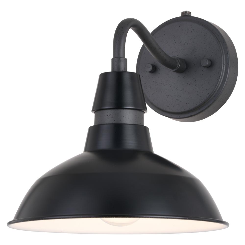 Buena Park 9-in. Outdoor Wall Light Black and Vintage Black with Matte White Inner
