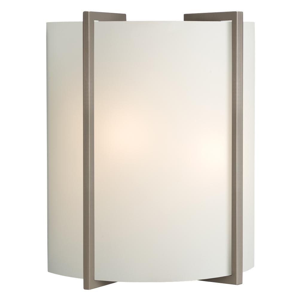 Wall Sconce - Brushed Nickel with Satin White Glass