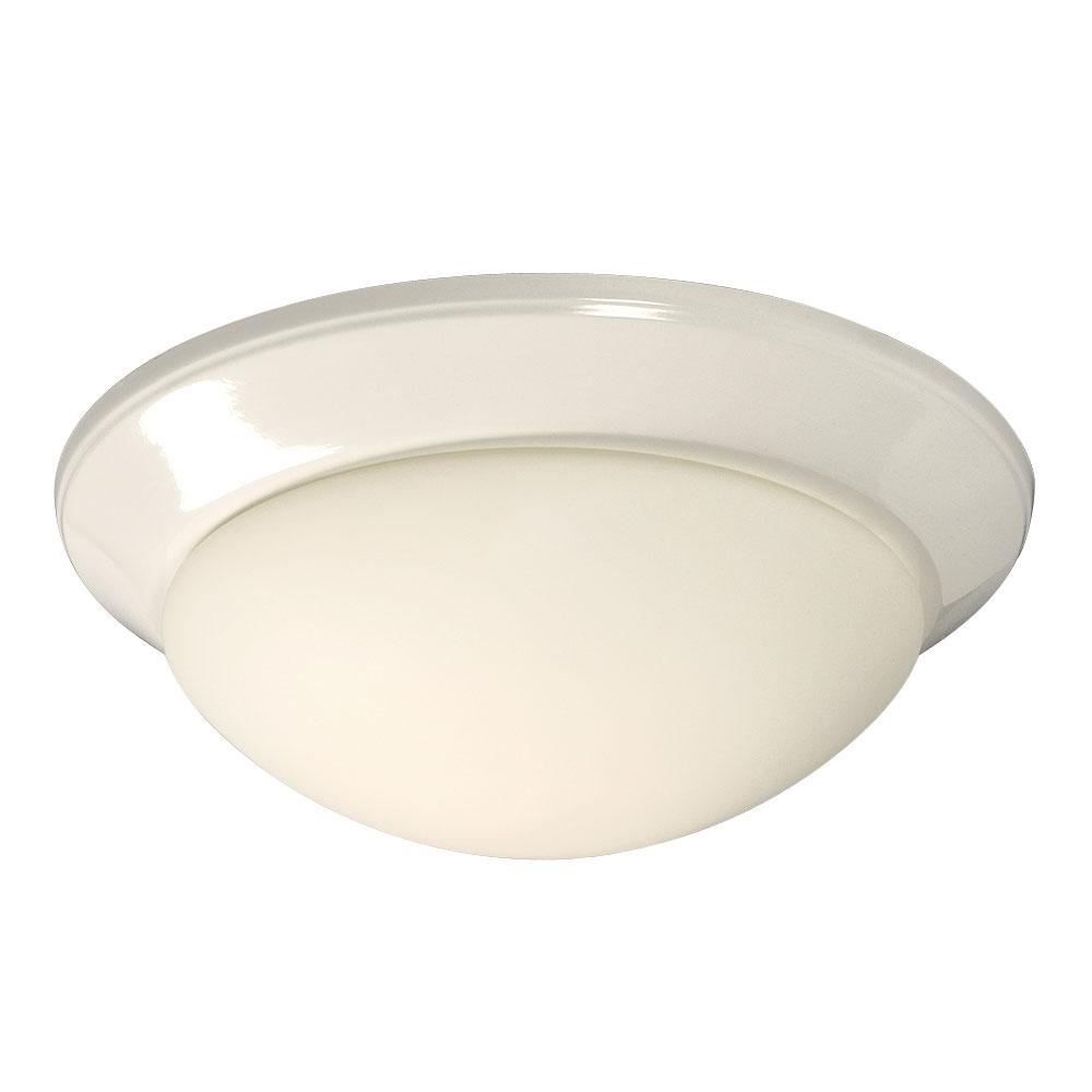 LED Flush Mount Ceiling Light - in White finish with White Glass