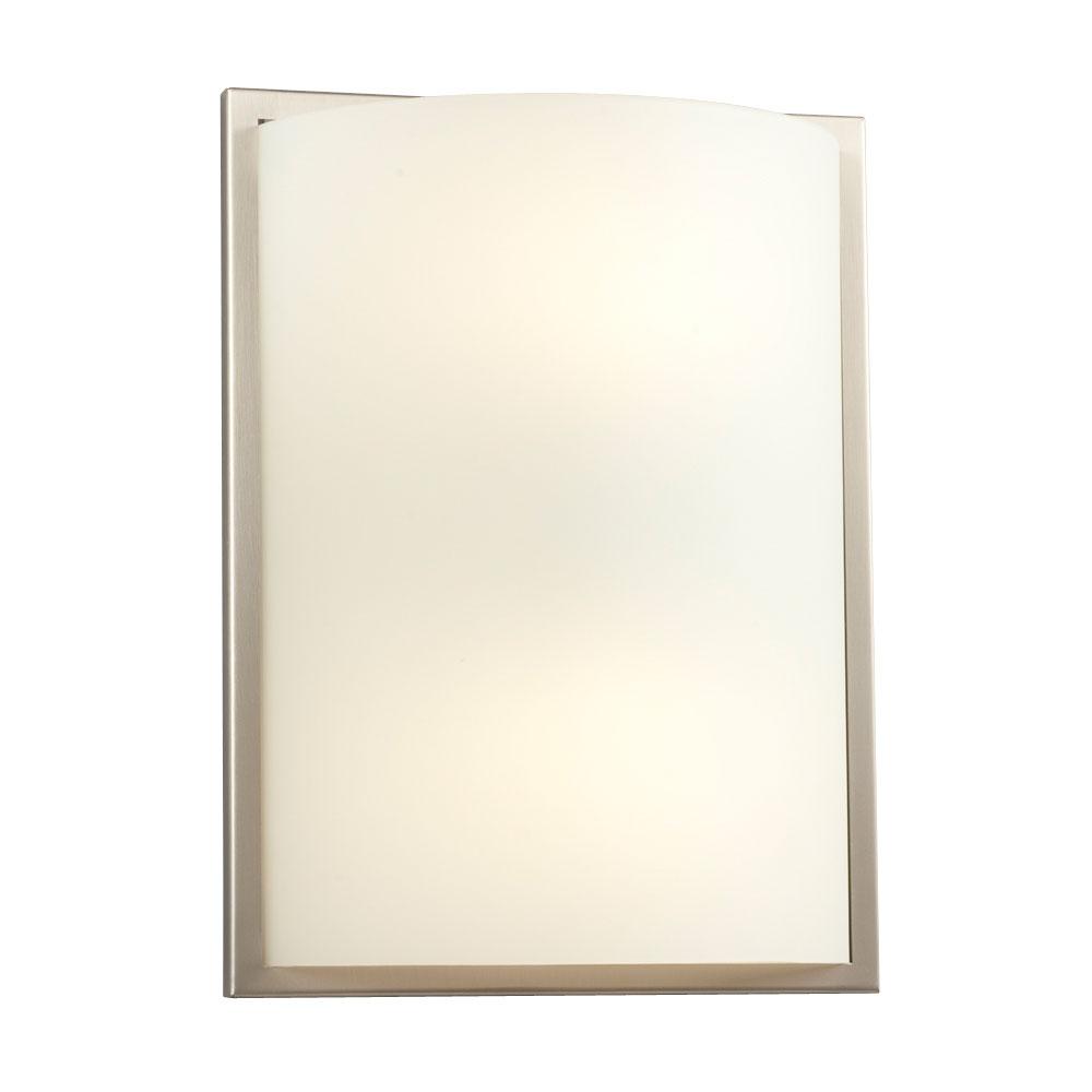 Wall Sconce - in Brushed Nickel finish with Satin White Glass