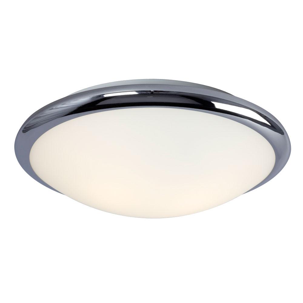 Flush Mount Ceiling Light - in Polished Chrome finish with Satin White Glass