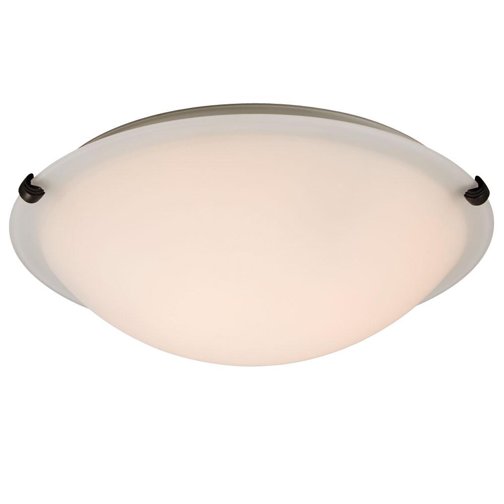 Flush Mount Ceiling Light - in Oil Rubbed Bronze finish with White Glass