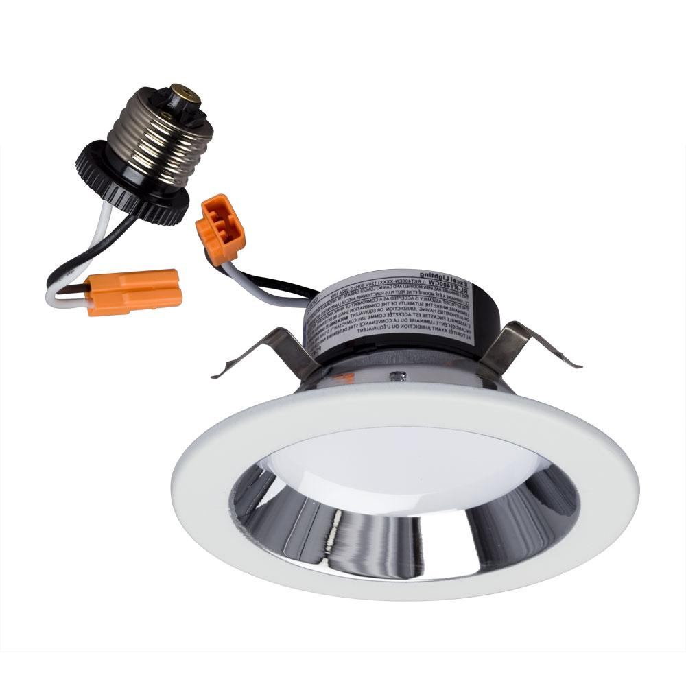 Dimmable 4" LED Retrofit DownLight Kit with Chrome Reflector