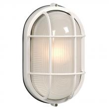 Galaxy Lighting 305013WH 118EB - Outdoor Cast Aluminum Marine Light with Guard - in White finish with Frosted Glass (Wall or Ceiling