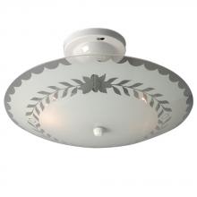 Galaxy Lighting 600655 - Bedroom Light - Round with White Leaf Glass