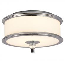 Galaxy Lighting 612063CH - 2-Light Flush Mount - Polished Chrome with White Glass