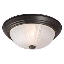Galaxy Lighting L635022OR016A1 - LED Flush Mount Ceiling Light - in Oil Rubbed Bronze finish with Frosted Melon Glass