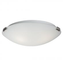 Galaxy Lighting 680416BN/WH - 16" Flush Mount Ceiling Light - Brushed Nickel Clips with White Glass