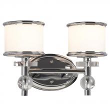 Galaxy Lighting 712062CH - 2-Light Vanity Light  - Polished Chrome with White Glass