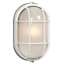 Galaxy Lighting ES305013WH - Outdoor Cast Aluminum Marine Light with Guard - in White finish with Frosted Glass (Wall or Ceiling