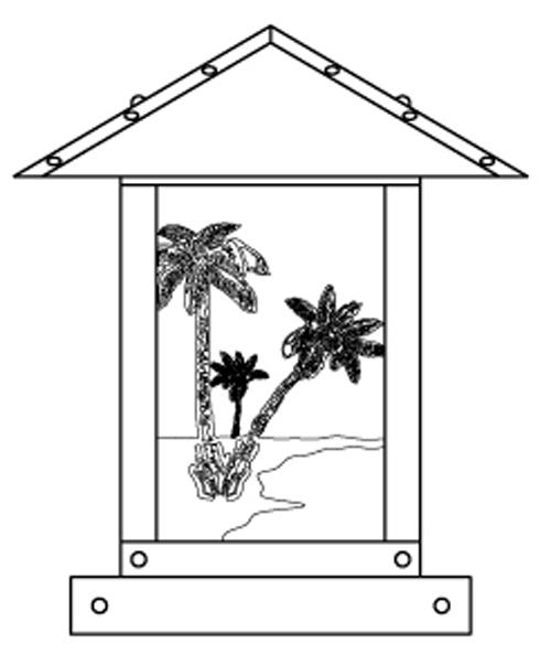 9" timber ridge column mount with palm tree filigree
